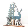 パーティー用品2022新年クリスマスエルクウッドクラフトクリスマスツリー飾りノエルクリスマスの装飾ホーム木製ペンダントナビダードギフトHH21-831