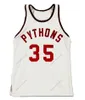 Anpassade Moses Guthrie #35 Pythons baskettröja med fisken som räddade Pittsburgh sydd vit röd blå svart storlek S-4xl något namn och