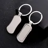 Rostfritt stål Metall Blank Keychain Fashion Geometry SHAPE Pendant KeyRing Holder för Män Bil Nyckel Kedjor KImter-A142Z