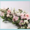 Decoratieve bloemen kransen flonen kunstmatige nep rij bruiloft boog bloemendecoratie podium backdro9428545