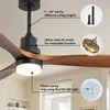 US Stock Black Wood Ceiling Fan With Lights,3 Wood Fan Blade Ceiling Fans,Noiseless Motor,Solid Walnut and Matte KBS-5247