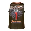 Männer SLAM HAWK European League Gedruckt Lamelo #1 Ball Basketball Trikots Weiß Lila Blau Ball CHA City Basketball Shirts