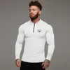 Muscleguys marca polo camisa homens primavera macho manga longa ginásio magro fit giro zíper fitness poloshirt homens esportes jersey 210421