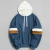 Moletons ZITY Moletons Masculino Feminino Color Block Patchwork Hoodie Hip Hop Streetwear Oversized Outwear Manga Comprida H 210819