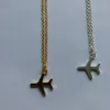 Pendores de colar de pingente de avião de avião de colar em camadas de aeronaves de aeronaves prateadas para mulheres Presentes de jóias de avião delicadas