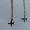 Kleine vliegtuig hanger ketting legering gouden zilveren vliegtuig ketting gelaagde kettingen voor vrouwen sierlijke vliegtuig sieraden geschenken