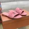 Designer de luxo feminino senhora verão chinelo sapatos camurça couro estilo casual rua chinelos drop shippment lo2980