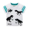 Hoppmätare Dinosaur Boy Tshirt Barnens T-shirt för tjejer Sommarkläder Pojkar T Shirt Top Animal Print Spädbarn Kid 210529