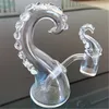 Glass Bong Octopus Beard Shape With 10mm Female Dewar Joint Hookahs Water Bongs