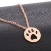 Nette Katze Hund Pfote Fußabdruck Halskette Frauen Gold Silber Farbe Kette Schöne Tier Fuß Anhänger Schmuck Kinder Paar Party geschenke