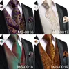 Men's Vests Color Silk And Tie Business Formal Dresses Slim Vest 4PC Hanky Cufflinks For Suit Blue Paisley Waistcoat209o