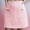 Women Summer Casual Solid Shorts Skirts ZA Side Zipper Pockets Female Elegant Fashion Sweet Clothing 210513