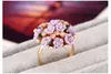Kwiat otwarcie regulowany pierścień modne kobiece kryształowe kryształowe pierścienie ceramiczne losowe mieszanki