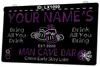 LX1099 Your Names Mug Man Cave Bar Come Early Stay Late Light Sign Dual Color 3D Engraving