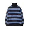Men's Sweaters Stripe Sweater Men Pullover Autumn Winter Neutral Trend High Collar Casual Category Mens Clothing Time Limited