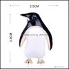 ピン、ブローチジュエリーブルーコームエステル素敵なペンギン形状黒いエナメルゴールドセータースカーフスーツラペルピンドロップ配信2021 OLSC