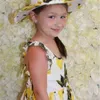 Bébé filles robe avec chapeau marque enfant en bas âge été enfants plage imprimé floral volants princesse vêtements de fête 1-8 ans 210331