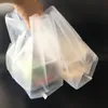 Förvaringspåsar 50stycklar transparent plast med handtag, för cookie tårta choklad godis snack wrapping bra bageri party leveranser