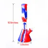 10.5inches Silicone Water Pipe Hookahs Beaker Bong with glass bowl dab oil rig 6 Arms Percolators smoking accessory