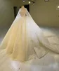 Luxurious Beading Pearls Ball Gown Wedding Dress with Wrap Lace up Sequins Long Custom Made Bridal Gowns vestido de novia