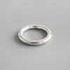 REAL S990 Sterling Silver Finger Band Rings for Women Men Ins Smooth Surface 3,5 mm Circle Mid Ring Fine Wedding Jewelry YMR645