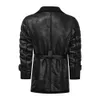 Зимняя куртка мужчины старинные замшевые кожаные куртки длинные пальцы мужские меховые подкладки теплый траншею пальто отворота тонкий пояс мода одежда 211009