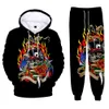 Skeleton Skull Poker 3D Print Men039s Sportswear Setwets Casual Tracksuit Two Piece Top top and Pant
