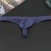 Meninos sexy gstrings cintura baixa gelo seda g-strings masculino sólido respirável roupa interior de verão para homem 1400