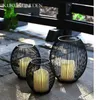 Very Good Black Metal Hollow Like A Bird Cage Lantern Candle Holder Without LED Lights Romantic Home el Decoration Ornaments 210722