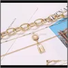 Ciondoli Drop Delivery 2021 Multi Layer Lover Lock Chain Collane Steampunk Lucchetto Ciondolo Collana Girocollo Coppia Gioielli Regalo Cr0J