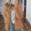 Elegant Solid Faux Fur Coat Kvinnor Höst Vinter Varm Mjuk Zipper Jacka Kvinna Plush Overcoat Casual OuterWear Plus Size 211220