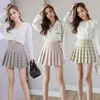 Skirts Women Girls School Uniform Plaid Pleated Miniskirt Casual High Waist A-line Zipper Closure Tennis Skirt Harajuku Plus Size S-XXL