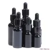 Flaconi contagocce in vetro nero per olio essenziale da 5 ml-50 ml Vuoti con tappo nero Euro riutilizzabili