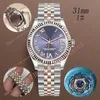 31 mm Diamond Woman Watch Ladies Six Clock Roman Numerals Golden Jubilee Band Montre de Luxe 20 Color Deluxe 2813 Automatyczna stal 2185