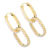 Boucles d'oreilles de créateur Perle Hoop Boucle d'oreille Celebrity Tempérament Ovale Exagéré Tendance Oreille Charme Cadeaux De Fête Bijoux Double Mode Boucles D'oreilles Vintage