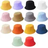 Berretti Cappelli Cappello da pescatore pieghevole estivo per bambini per adulti Colore solido coreano Spiaggia a tesa larga Panama Protezione solare UV Berretto da pescatore Bacino1