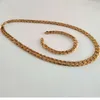 Luxe 18kt geel goud zware 10MM ketting armband set Miami Curb Link Cubaanse heren ketting sieraden 24 Links259A