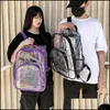 Sports & Outdoors Outdoor Bags Transparent Backpack Travel School Bag Security Unisex Preppy Style Women Mti Layers Rucksack Casual Large Ca