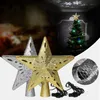 クリスマスの装飾LEDの木のトッパースタースノーフレークプロジェクターライトグリッター梢の装飾パーティーの電源（ランダムカラー）