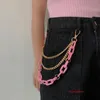 Cinture da donna estate alla moda coreana pantaloni fluorescenti a catena in marchio marchio hip-hop in vita appeso jeans punk char cha