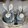 Düğün Hediye Wrap Şeker Tavşan Kulakları Kadife Paskalya Çantası Çerez Paketi Kutusu Companion El Kutuları Crad Inci Dönüş Hediyeler El Çantaları RRB13326