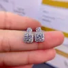 Pendientes de plata de ley 925 con forma cuadrada de diamante moissanita clásico, Color D, VVS, joyería de lujo, Gift290c