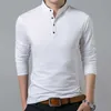 Camisa Polo de alta calidad para hombre, camisas Polo sólidas de manga larga para hombre, Camisa Polo Masculina de algodón informal de talla grande S-3XL, Tops 210707