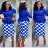 African Women's Dresses OL Office Work Print Plaid Dress Fashion week business party tight dress