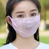 Lace Mask Women Ice Summer Thin Sunscreen Face Veil Breathable Anti Ultraviolet Single Double Washable Adjustable T2UV720