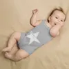 Star Crochet Body borns Garçons Combinaisons Sans Manches Salopettes Jumeaux Bébé Vêtements Sangle Enfants Filles Body Automne Tricot Toddler 210417