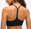 Sexy Y-Typ Długie Verison Wyściełane Gym Workołowy Biustonosze Kobiety Nagi Feel Fabric Plain Sport Yoga Fitness Crop Tops Outfit