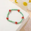 2021 Flores da Moda Coreana Flores Daisy Beads Pulseiras Transparentes Colorido Frisado Artesanal Elástico Pulseira para Mulheres 2021 Tendência Jóias