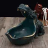 Hippopotamus Statue Home Decoration Resin Artware Sculpture Decor Sundries Storage Desk Accessories Ornament 210728