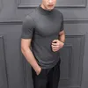 MRMT 2021 Brand New Autumn Men's T Shirtpure Color Semi-high Collar Knitting for Male Half-sleeved Sweater Tops Y0907